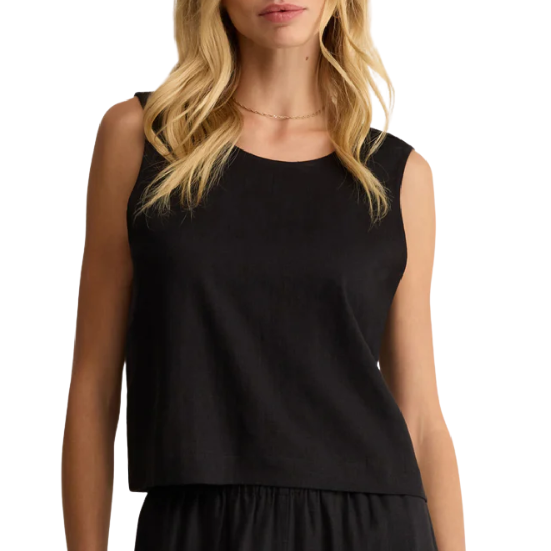 Sloane Linen Top in Black