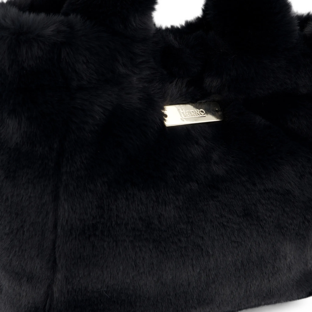 Bag in Soft Alternative Fur and Nylon Chamonix in Black