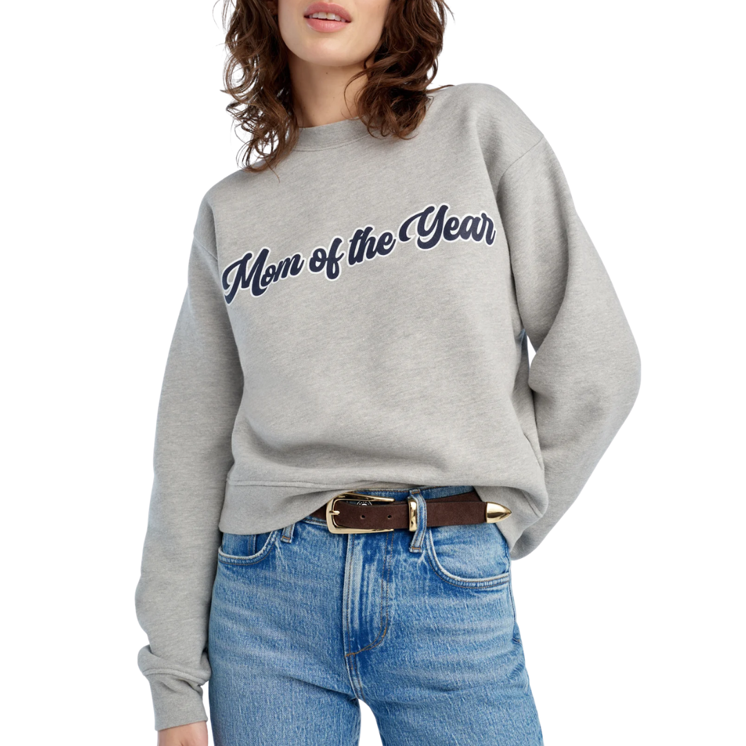 The Mom Of The Year Varsity Sweatshirt in Heather Grey