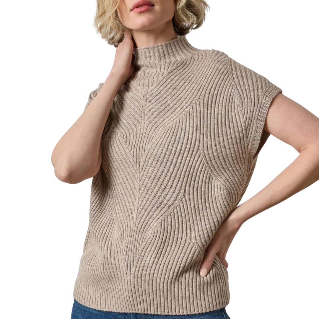 Cable Wedge Sweater in Birch