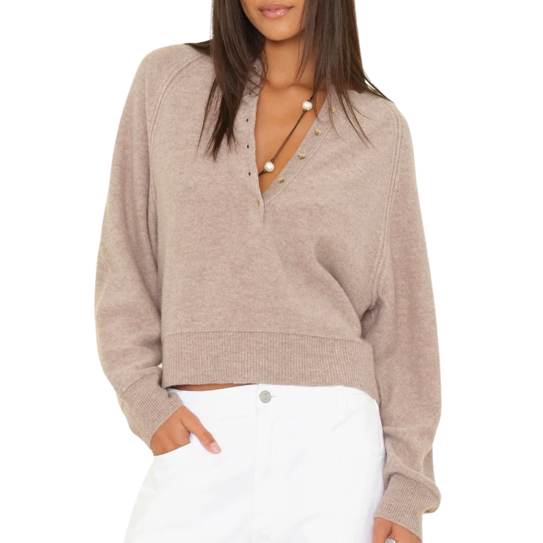 Griffin Sweater in Heather Brown