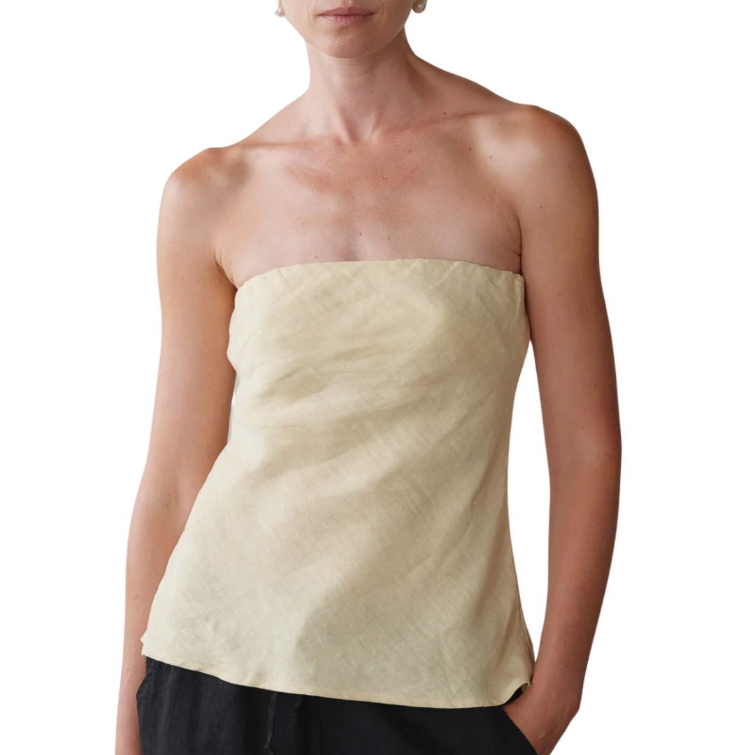 The Linen Tube Top in Butter