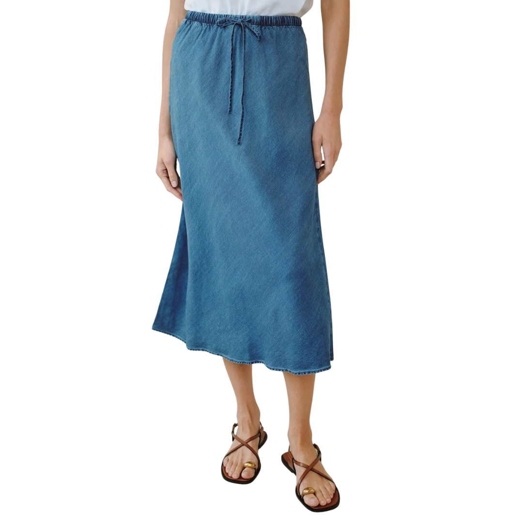 Bias Skirt in Moonlit Wash