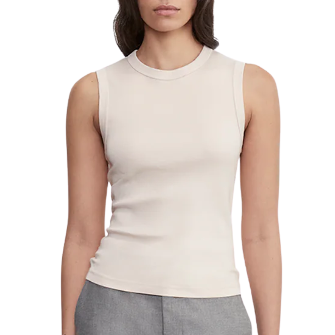 Supima Cotton Classic Sleeveless Tee in Parchment