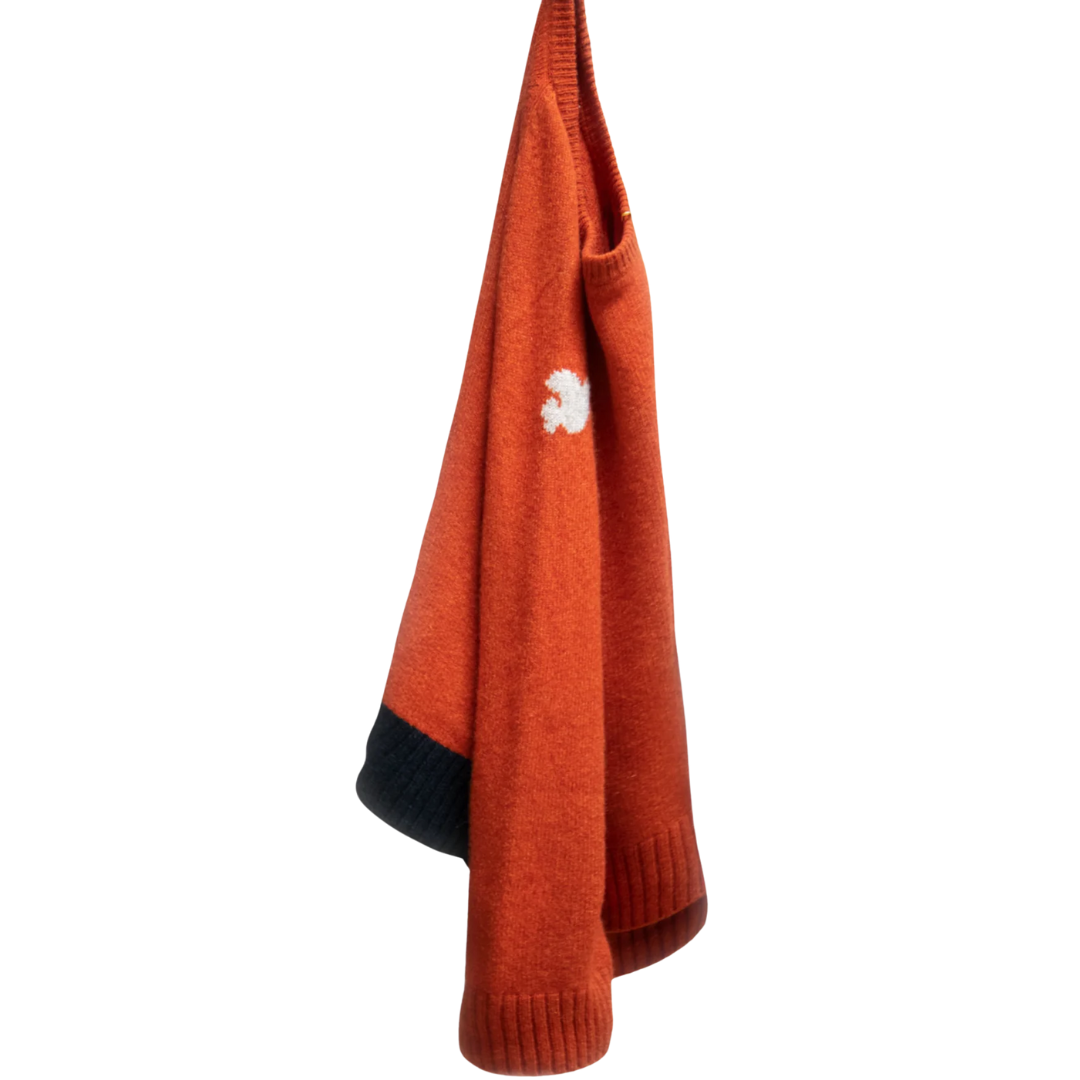 Backstrike Cashmere Crew in Deeply Orange