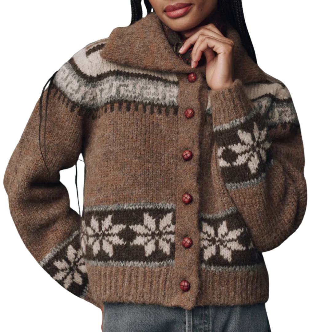 Nordic Scholar Cardigan in Hickory Fair Isle