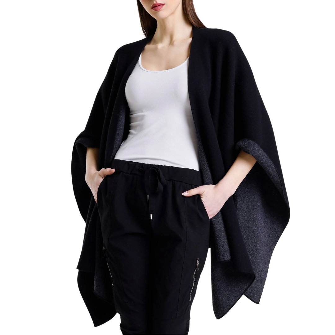 Kiersten Reversible Wrap in Black/Coal