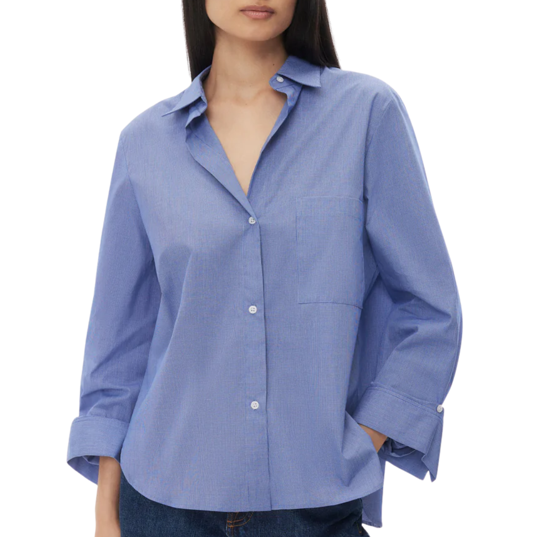 Next Morning Shirt in White/Navy