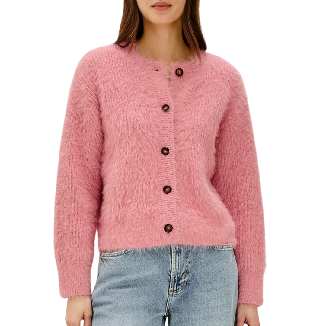 Melo Cardigan in Heather Pink