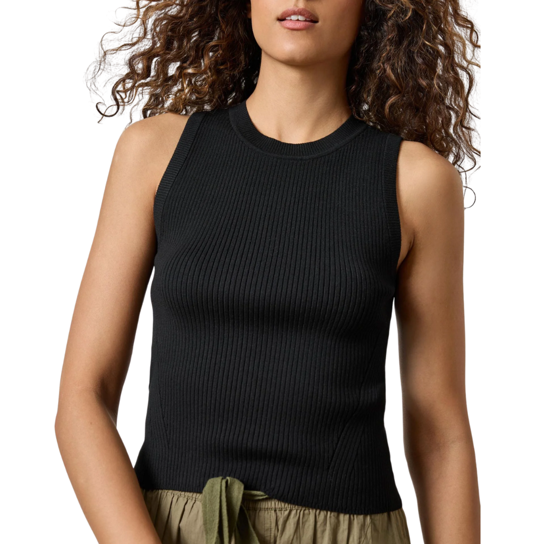 Short Perfect Tank Sweater in Black
