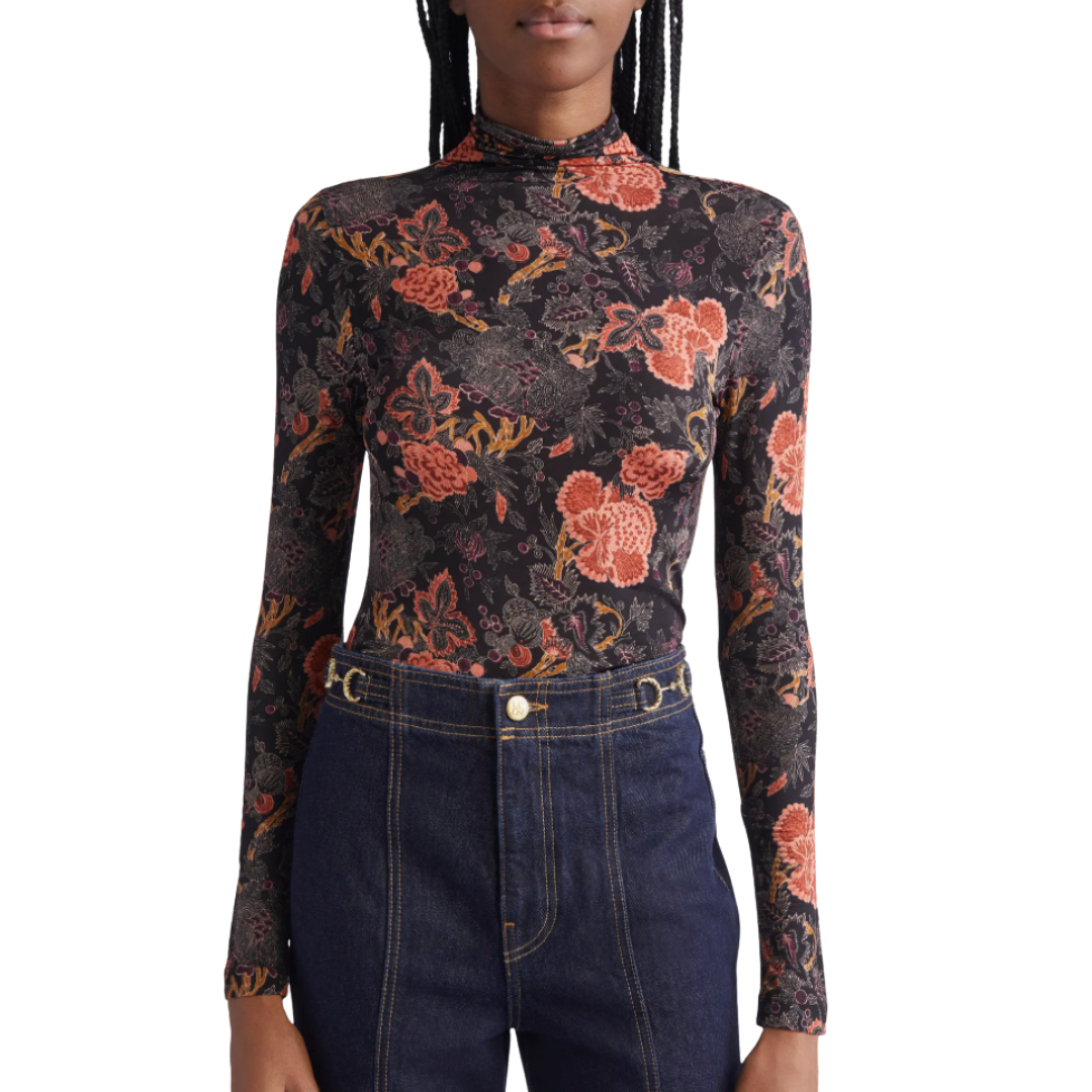 Aurelia Jersey Long Sleeve Turtleneck in Night Lily