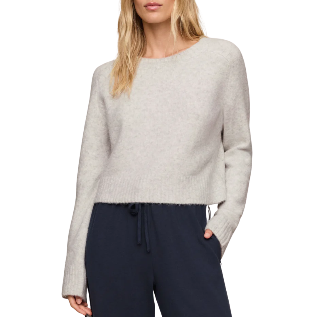 Stand In Cropped Sweater in Feather Grey