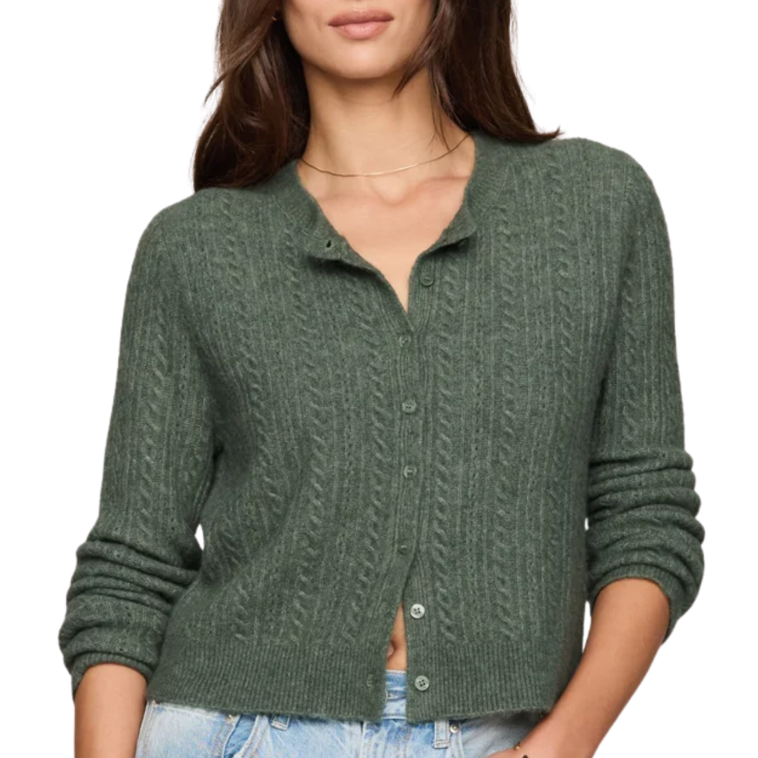 Medina Cable Cardigan in Monstera