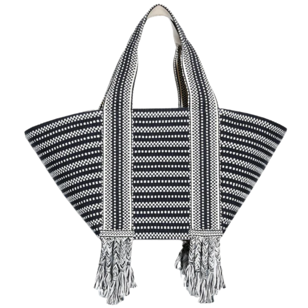 Chulo Large Tote Bag in Ivory-Black