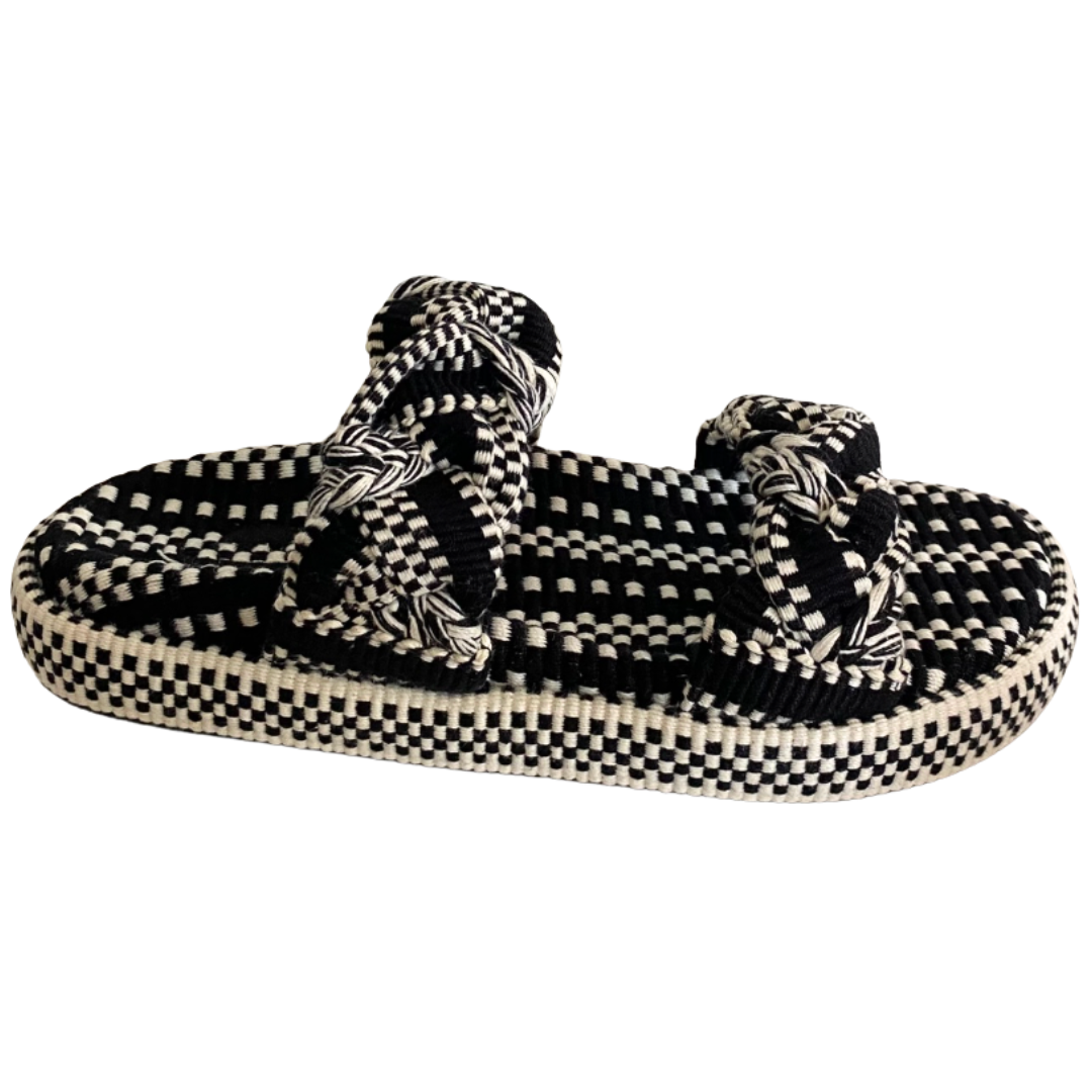 Daniela Bio Sandals in Ivory-Black
