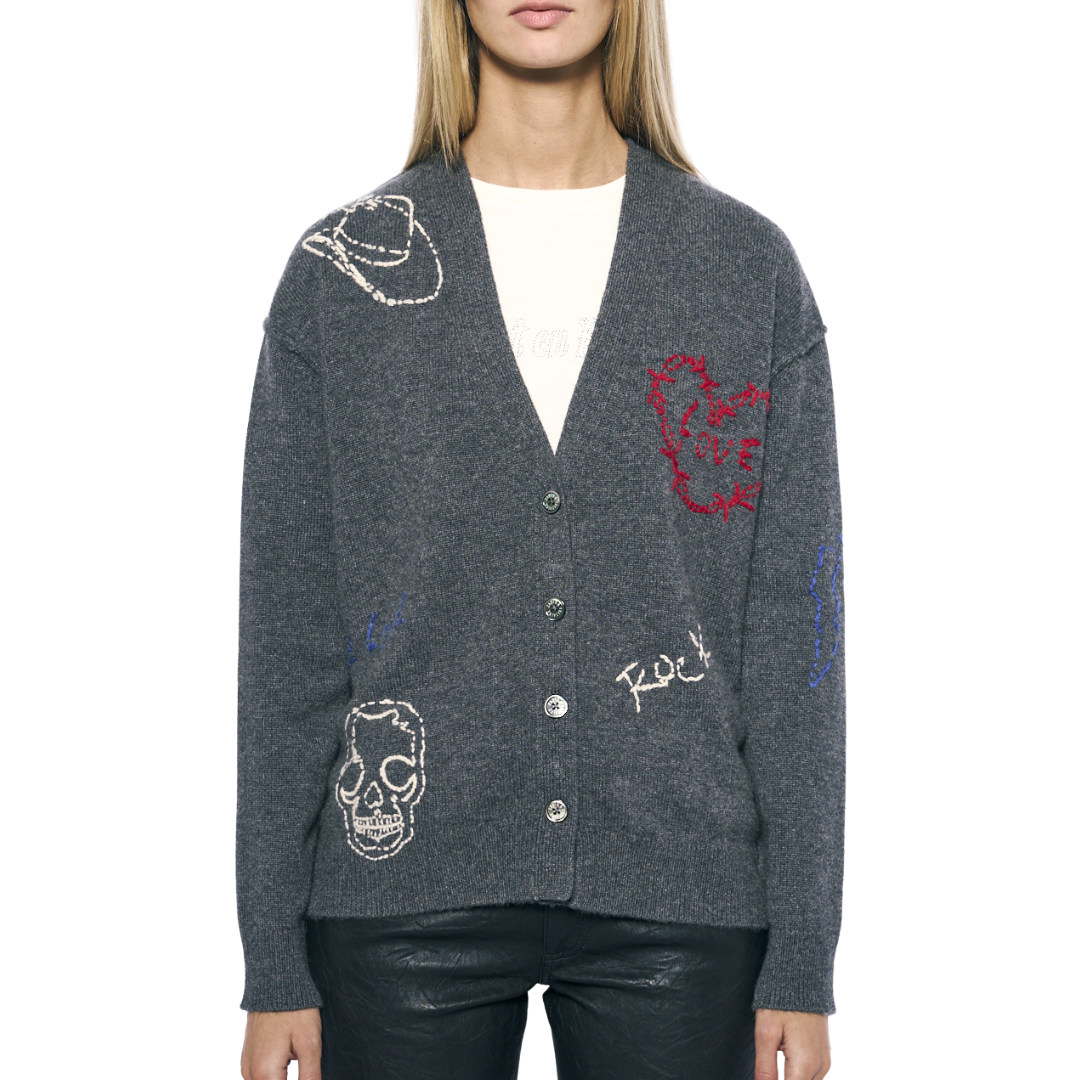 Markuz Cashmere Cardigan in Anthracite
