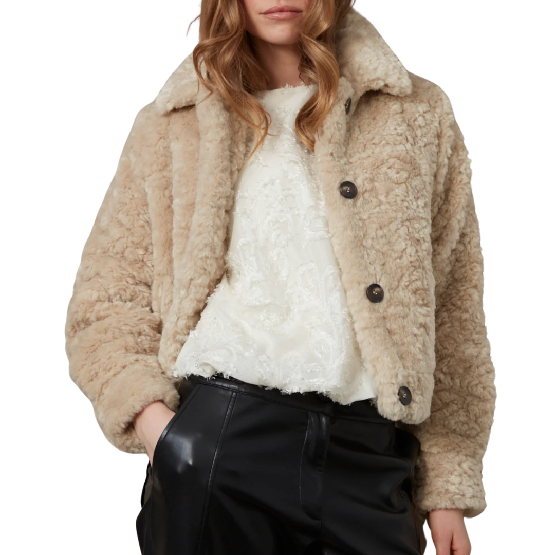 Dream Faux Fur Jacket in Honey