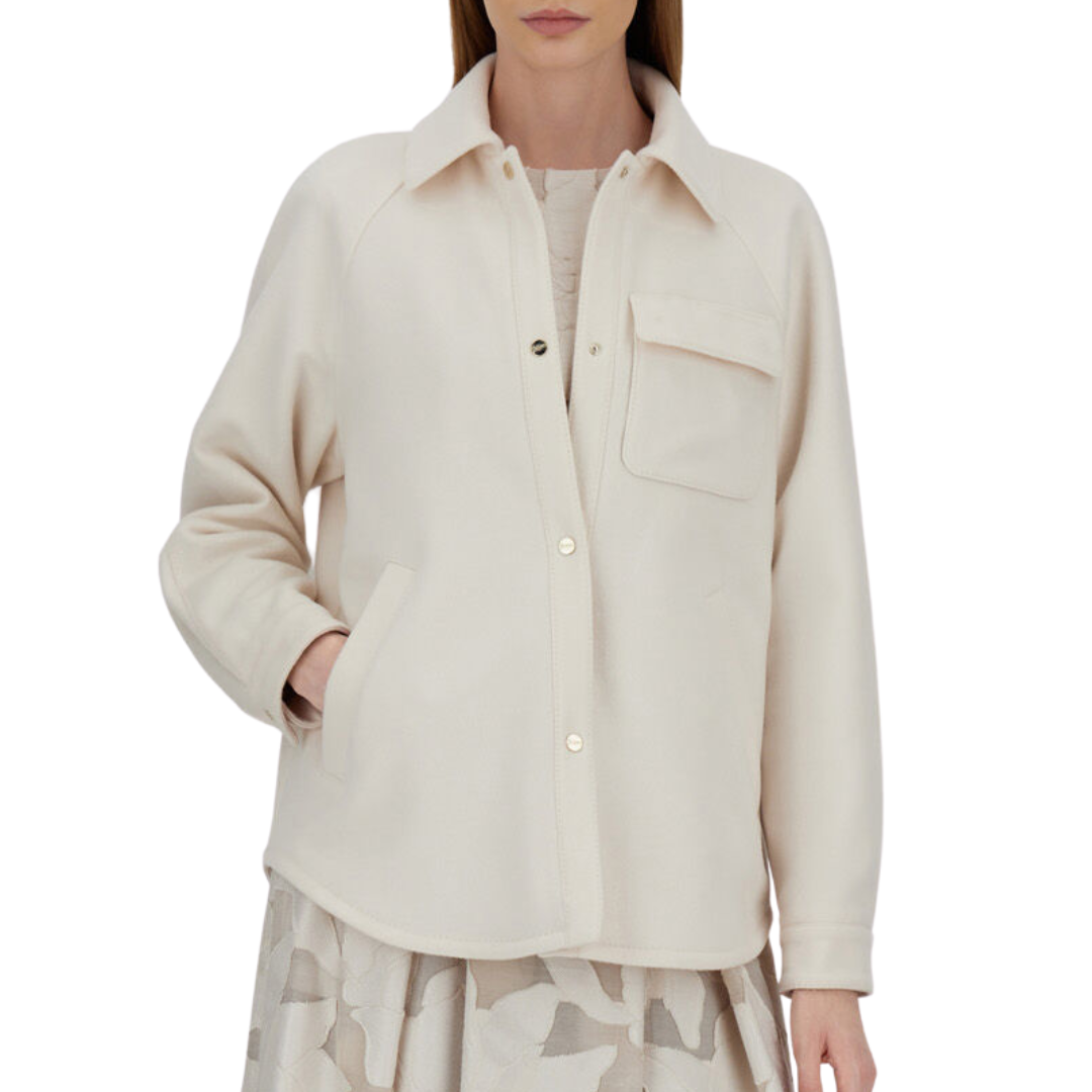 Last Cold Wool Shacket in Cream