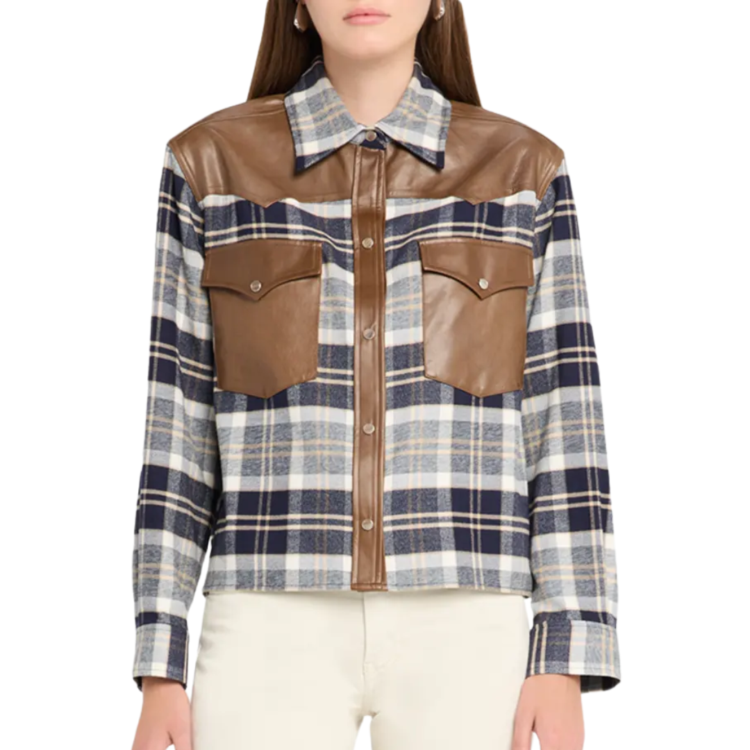 Waylon Shirt Jacket in Midnight/Bone/Tobacco