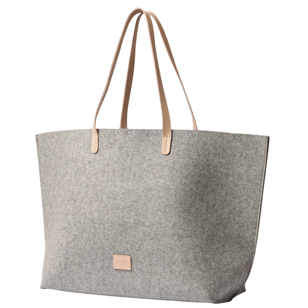 Hana Merino Wool Boat Bag in Granite