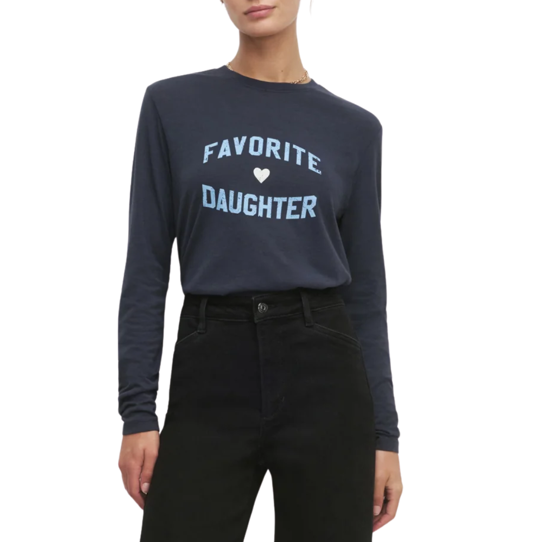 Favorite Daughter Long Sleeve in Navy/Light Blue