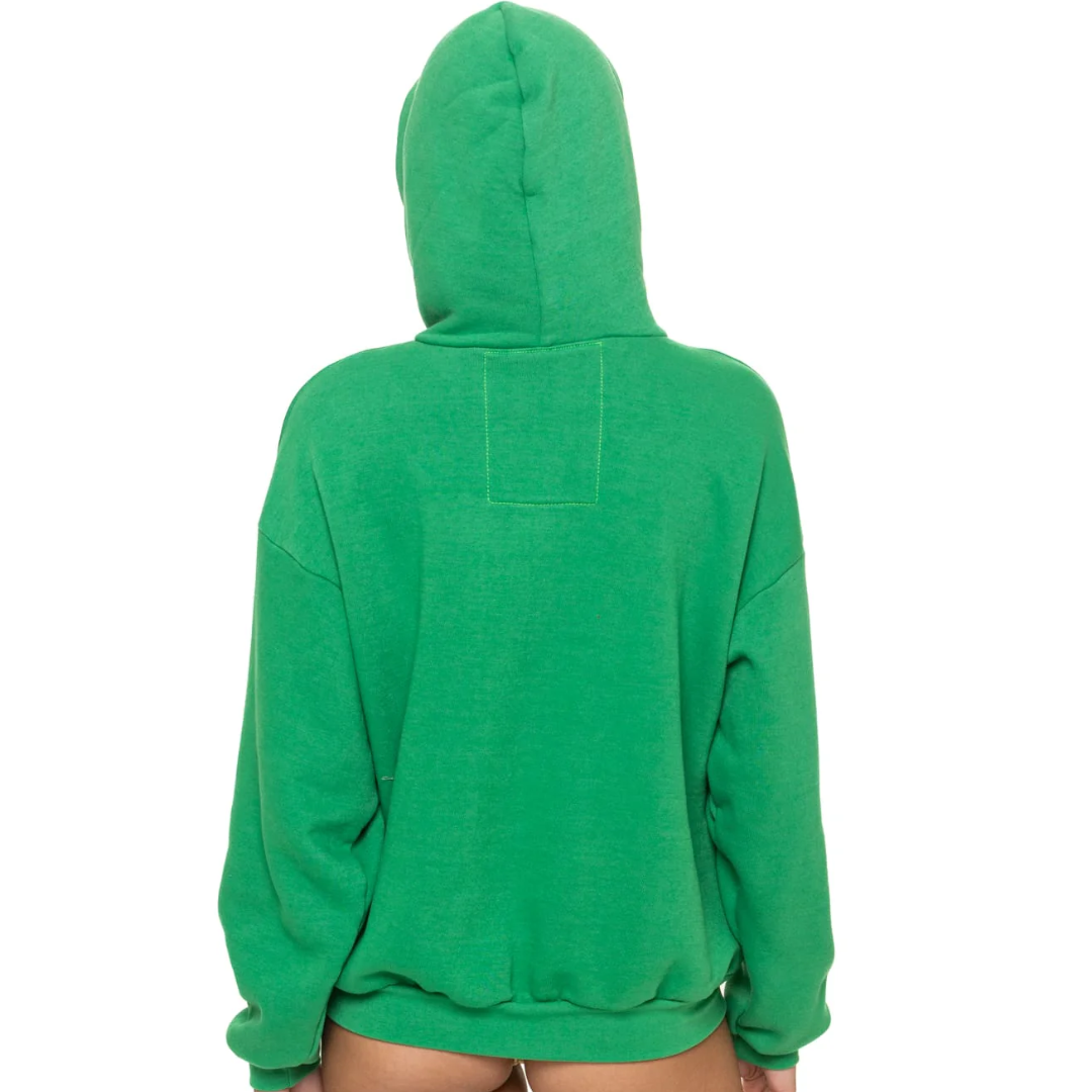 5 Stripe Relaxed Pullover Hoodie in Kelly Green