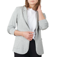 French Terry One Button Blazer in Gris Chine Clair