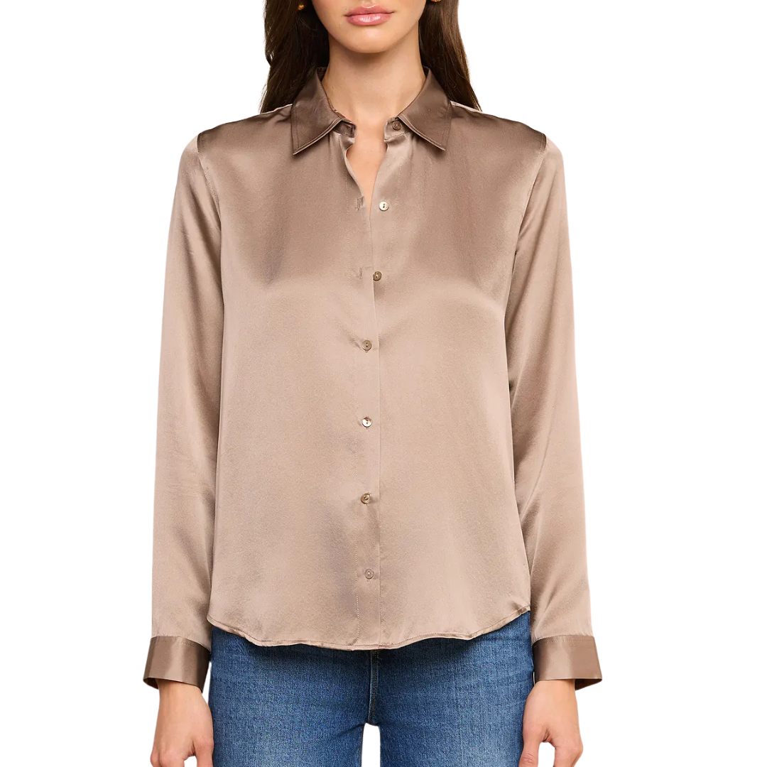 Tyler Silk Blouse in Light Cardamom