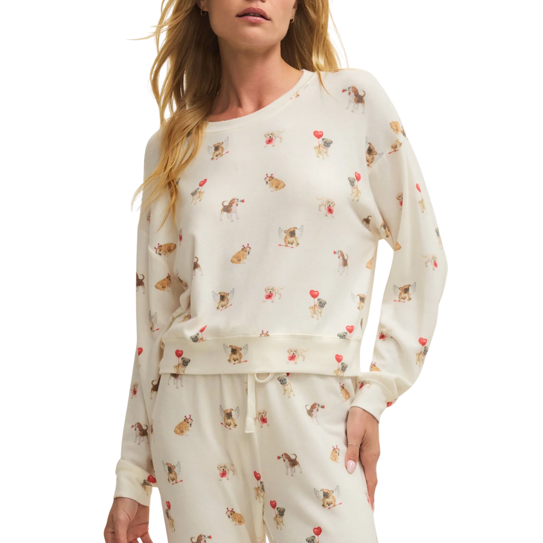 Bisous Love Pup Top in Vanilla Ice