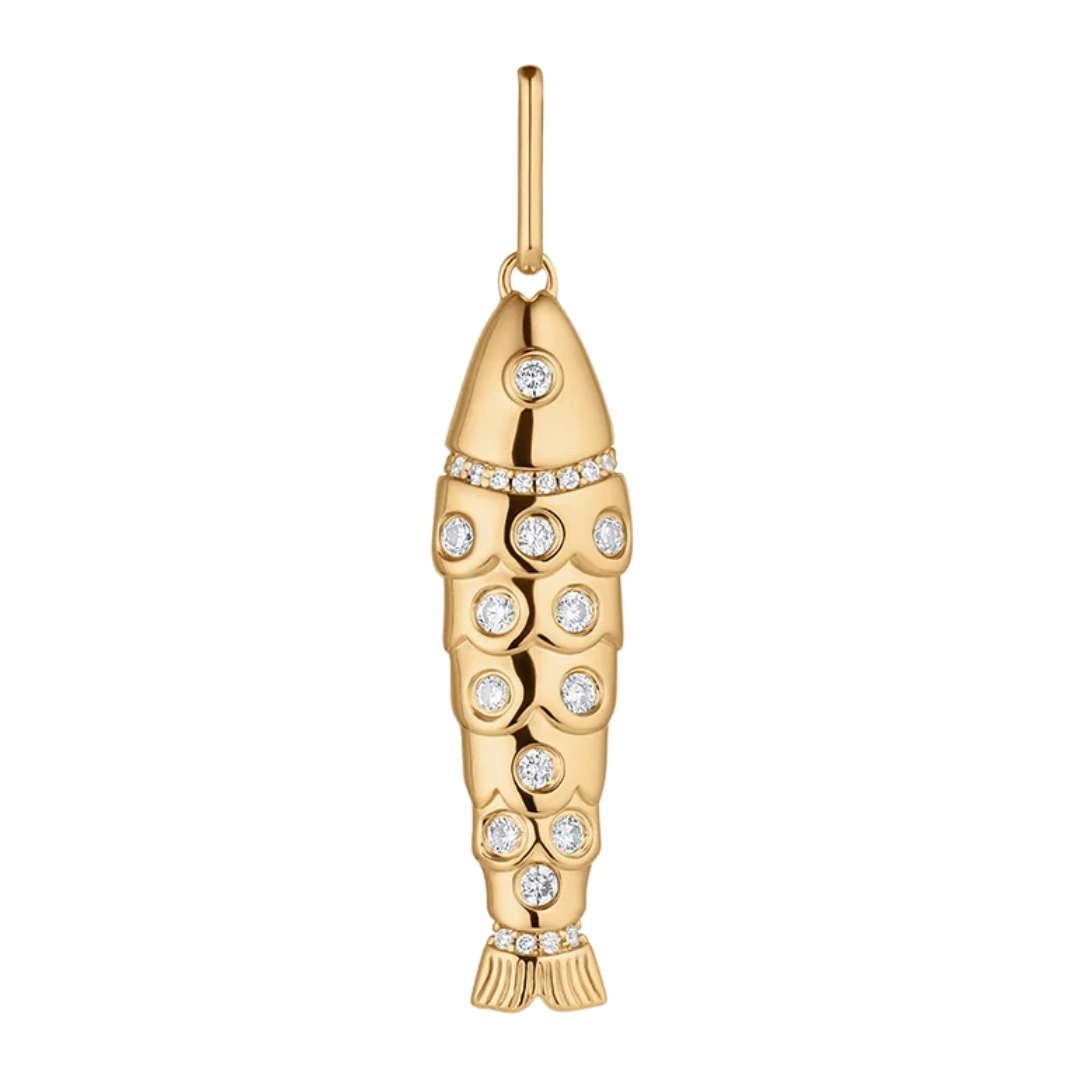 Goldie Pavé Fish in 14k Gold Plated
