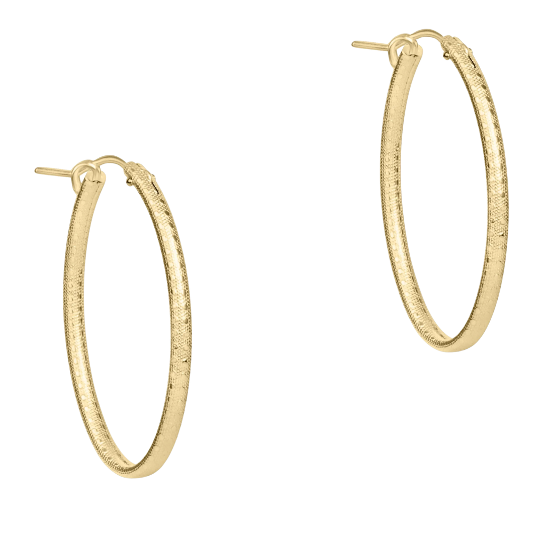 Oval Gold 1" Hoop - Textured
