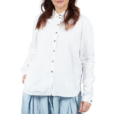 Button Down Blouse in Seafoam Fog