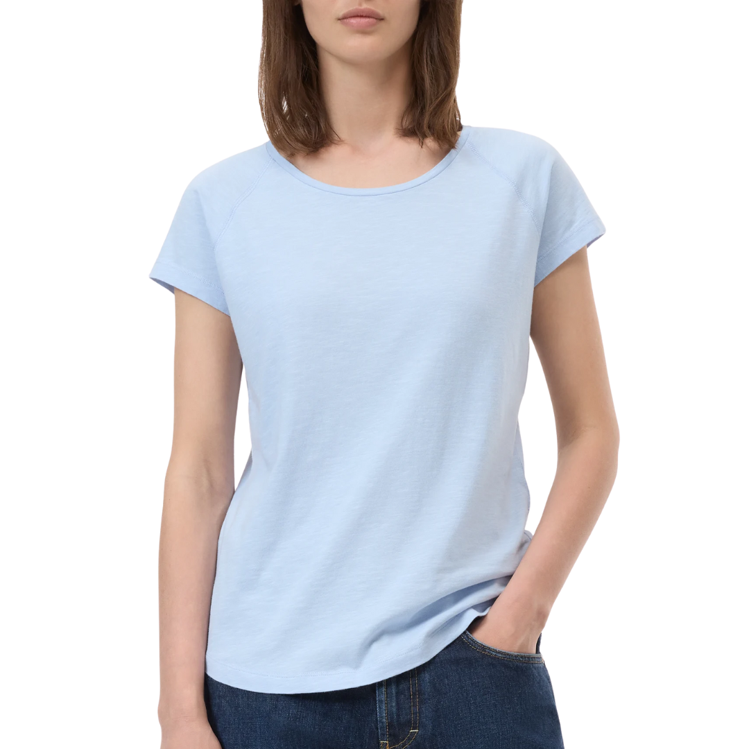 Cotton T-shirt in Powder Blue