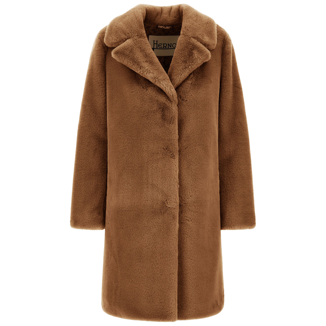Alpaca Jacket with Fringing in Camel
