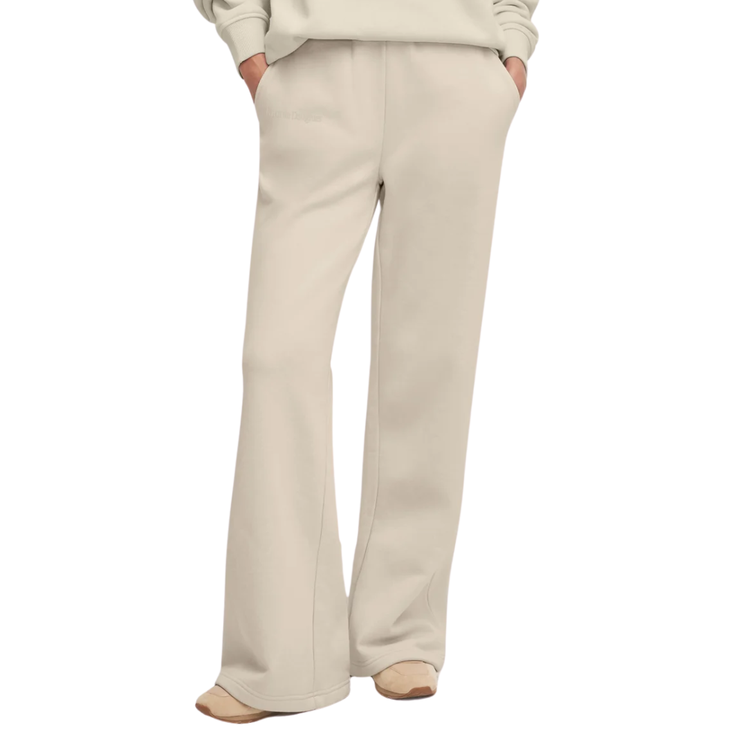 Embroidered Wide Leg in Stone Dijon