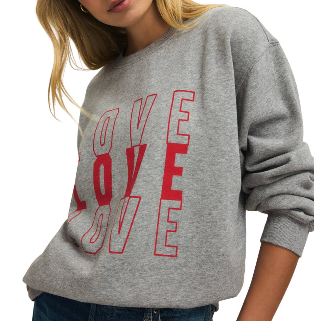 Amor Boyfriend Sweatshirt in Classic Heather Grey
