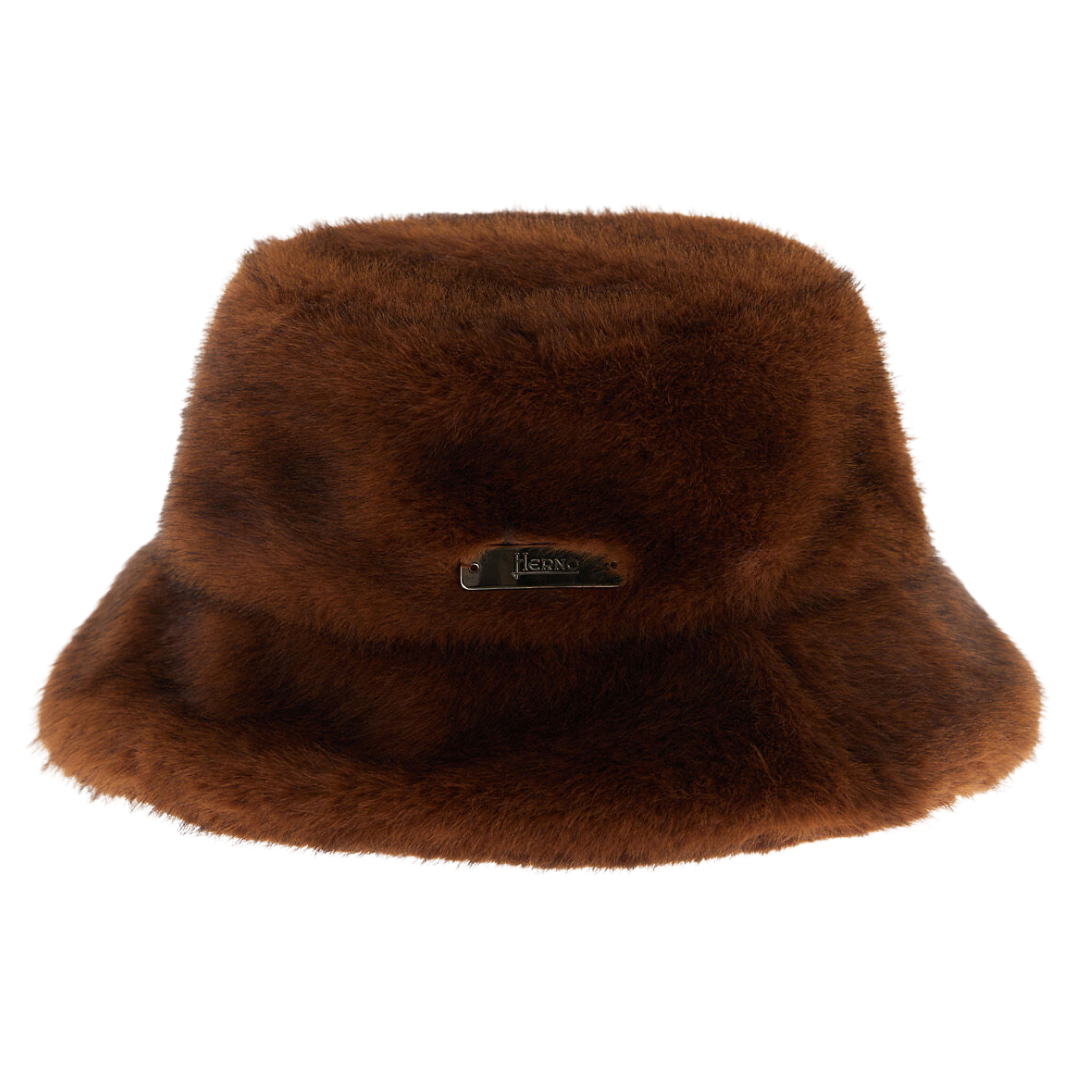 Mink-Effect Fur-Touch Hat in Dark Brown