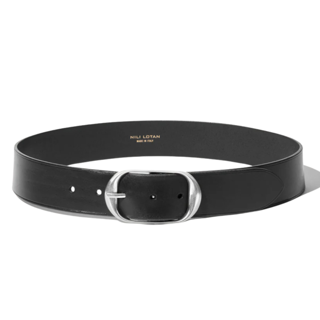 Nili Belt in Black w/ Antique Silver Buckle