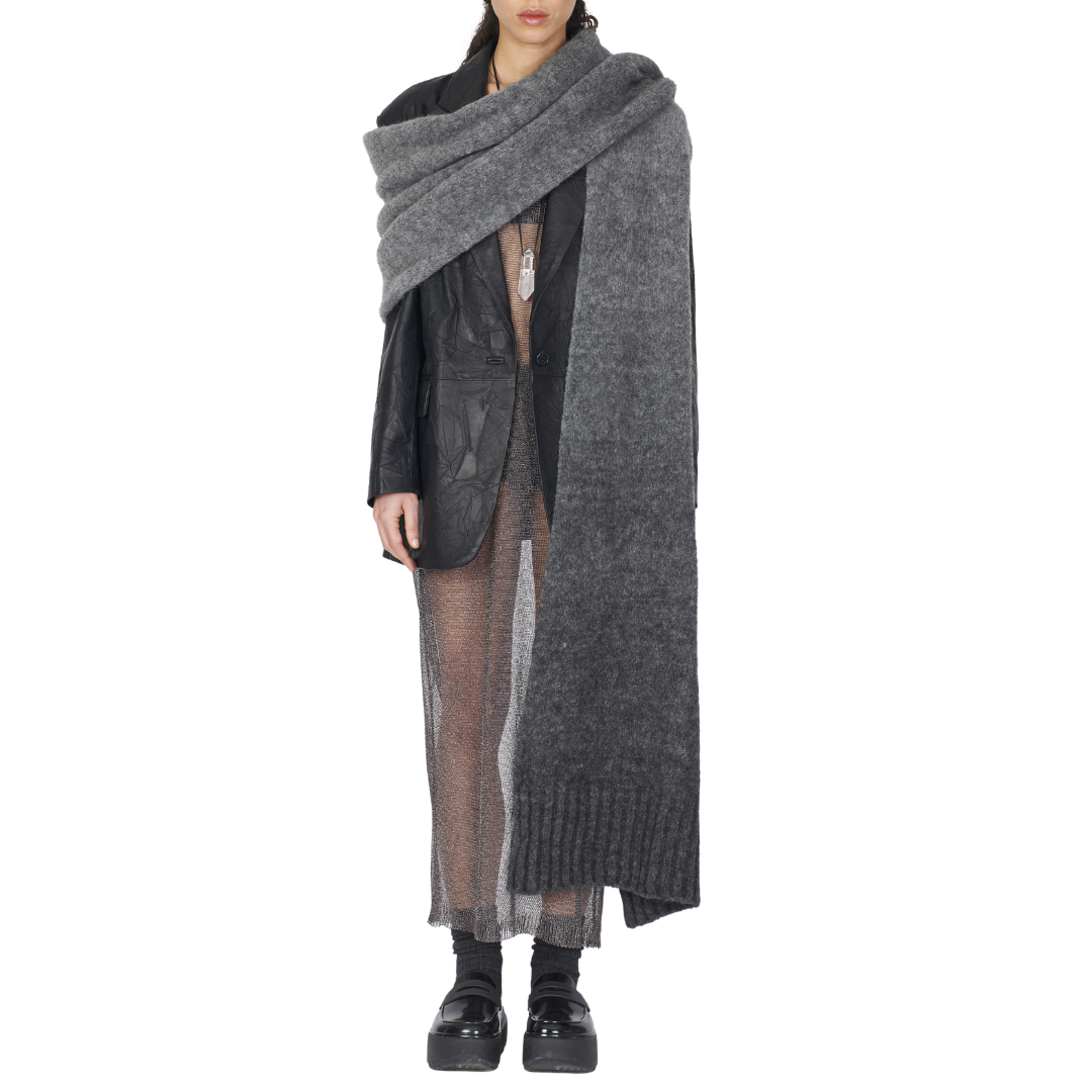 Soft Shawl Scarf With Arm Hole in Graphite