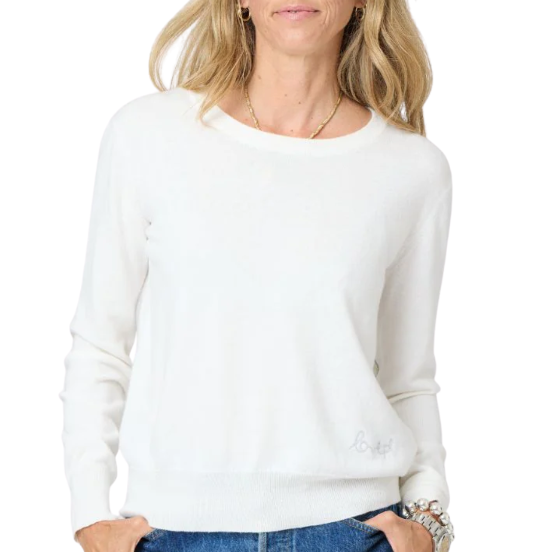 Patchwork Cotton Pullover in White