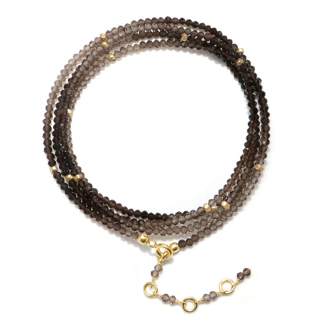 Gemstone Sparkle Wrap in Ombre Smoky Quartz