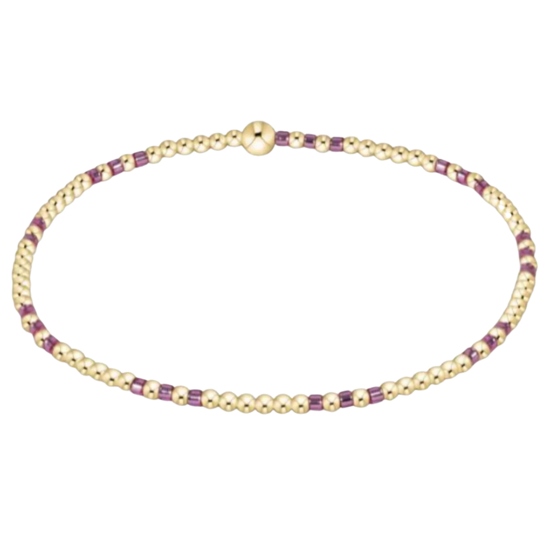 Hope Joy Pattern 2MM Bracelet in Pink Metallic