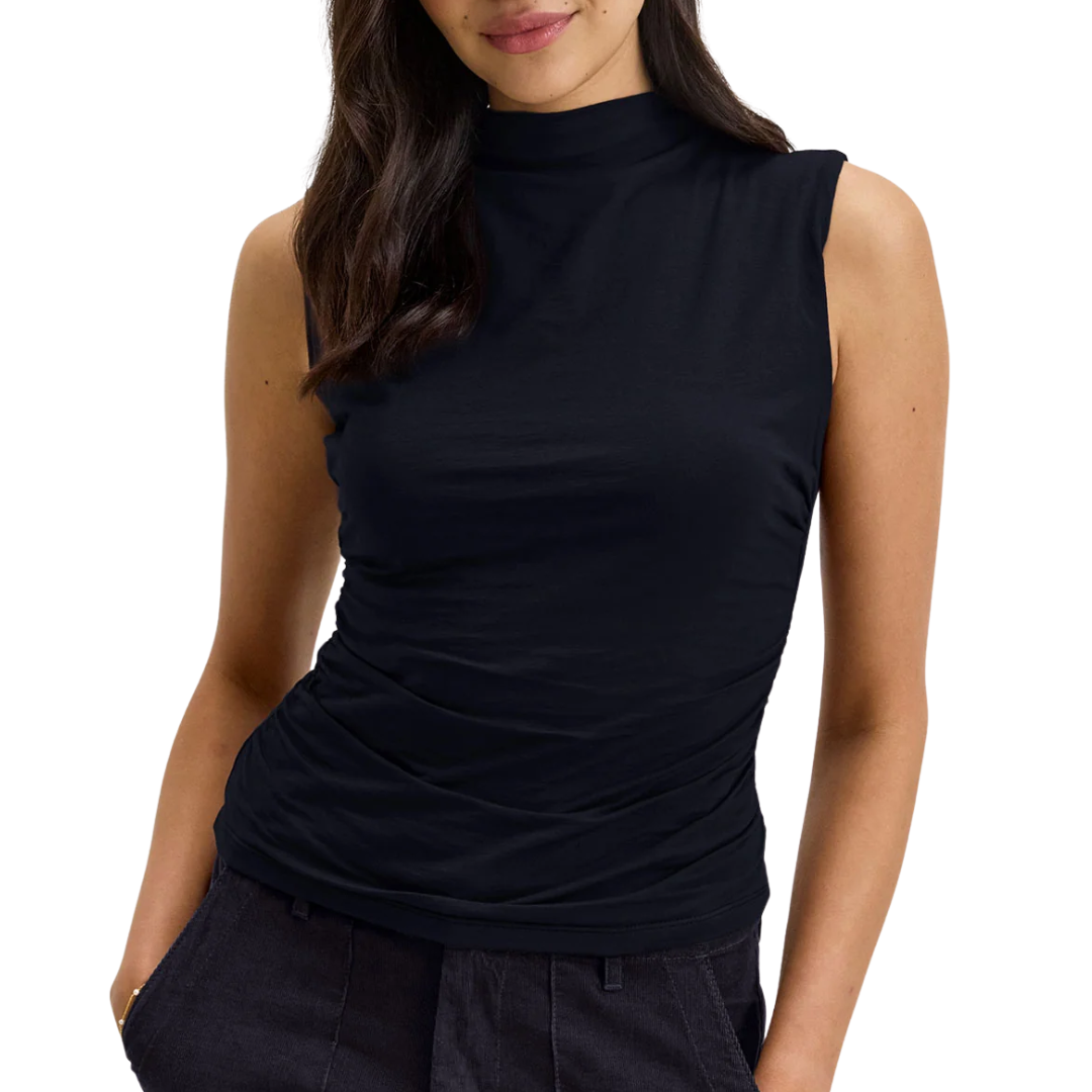 Madeline Sleeveless Top in Black