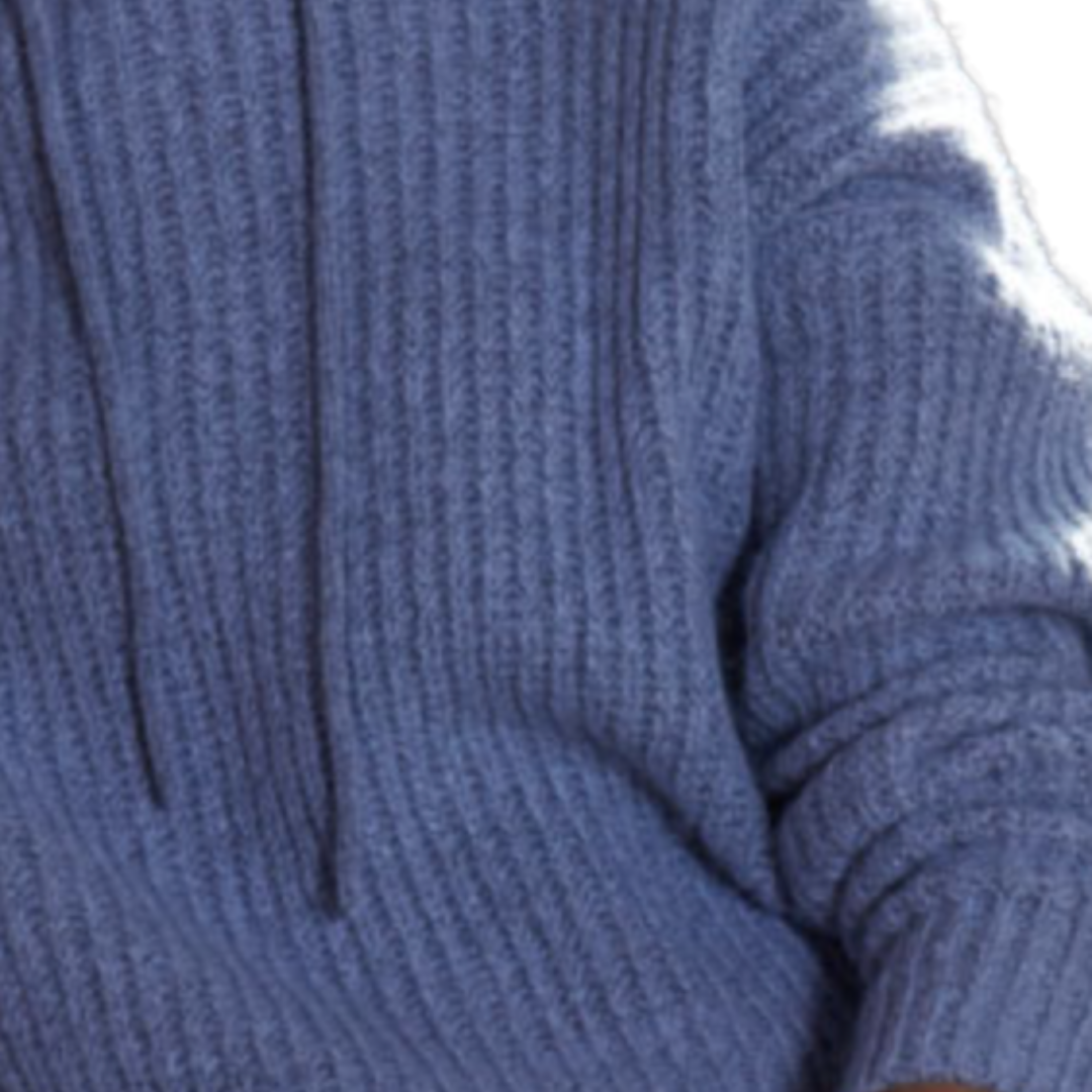 Cashmere Shaker Hoodie in Denim