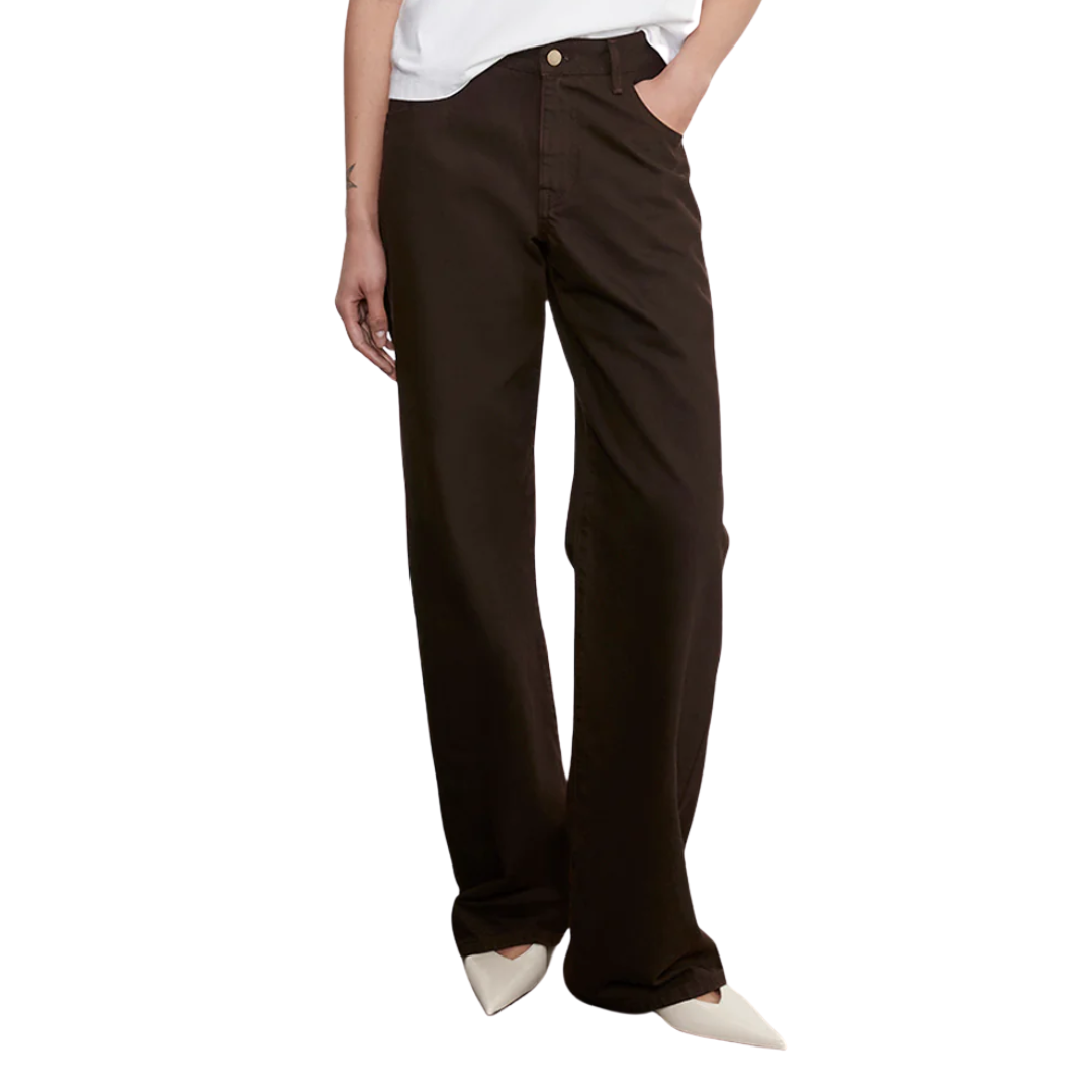 Relaxed Straight Leg Jean in Coffee Bean