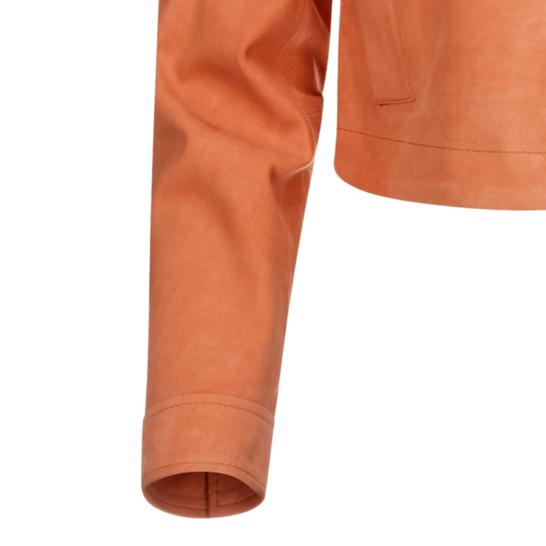 Moira Buckskin Leather Jacket in Apricot
