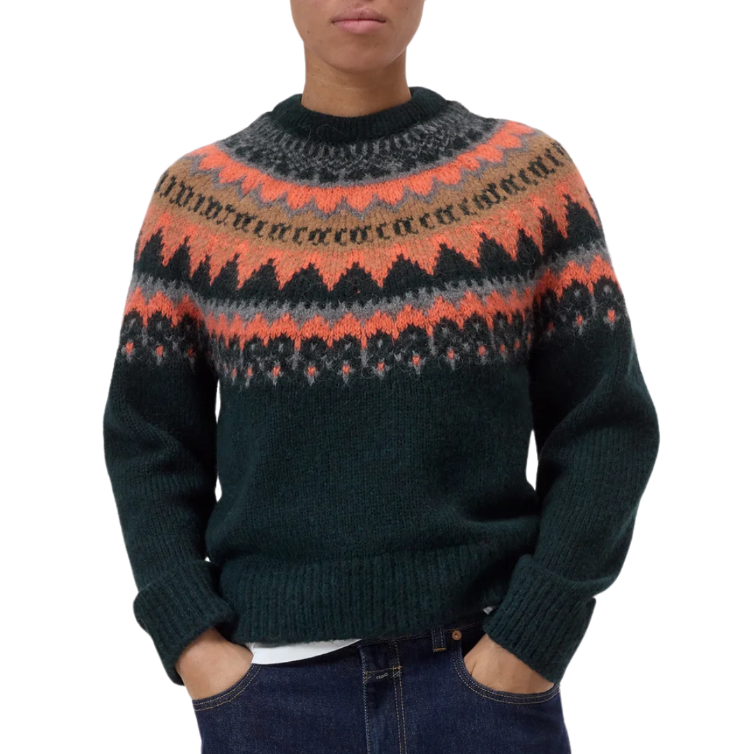 Norwegian-Style Jumper in Shadow Green