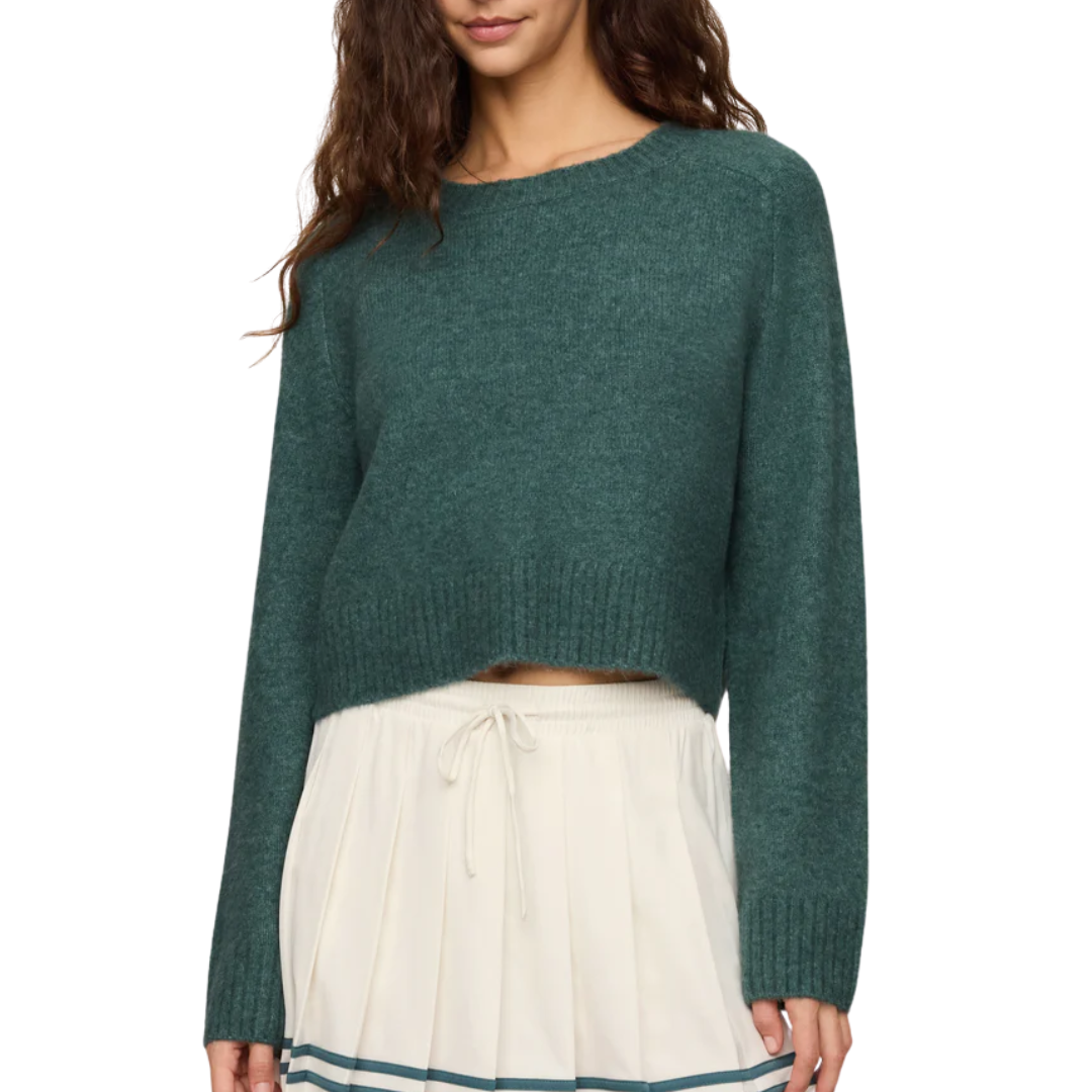 Stand In Cropped Sweater in Emerald Cove