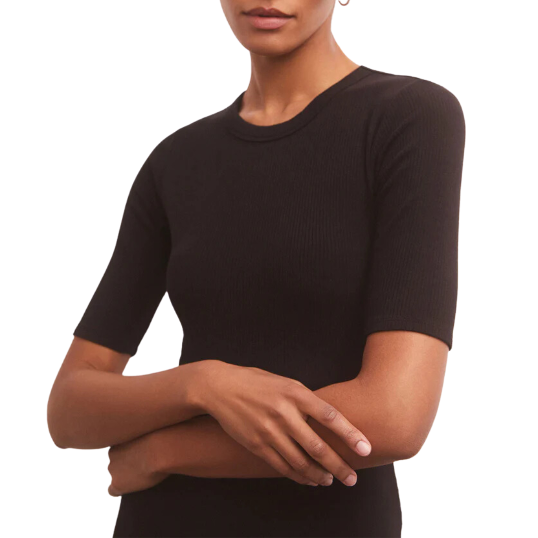 Carolina Half Sleeve Mini Dress in Black