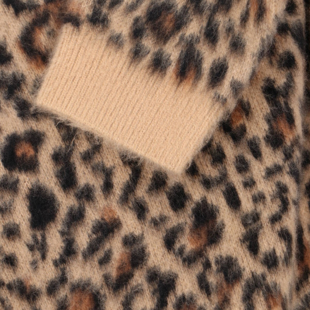 Zamira Sweater in Camel Leopard